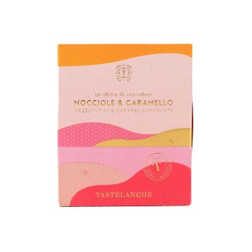 Ciocolata cu caramel si alune de padure intregi, Tastelanghe, 110g