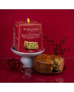 Panettone FONTANA clasic cu stafide și citrice confiate în cutie, 500g
