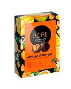 Trufe de ciocolată cu aromă de portocală și mango Pure Chocolate 148g