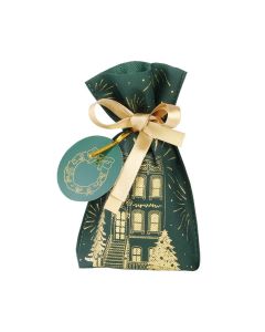 Saculet Christmas Green cu panglica