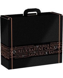 Cutie neagra tip Valiza Gigant, Savoureux, 38.4 x 32.5 x 11.5 cm