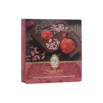 Ciocolata artizanala cu lapte si capsuni Laurence Chocolate 100g