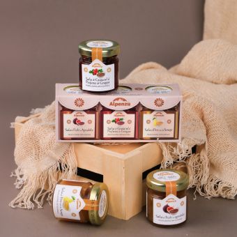 Gift box ALPENZU sosuri pentru branza cu pere, smochine si macese, 3x40g