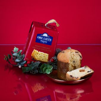 Mini Panettone ORE LIETE cu bucăți de ciocolată în cutie, 100g