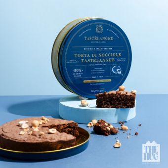 Prajitura Tastelanghe cu nuci de padure si cacao, cutie metalica, 350g