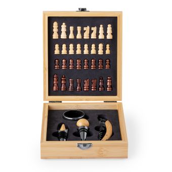 Set 4 accesorii pentru vin in cutie de lemn