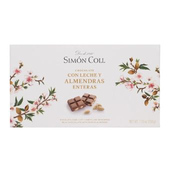 Tableta de ciocolata cu lapte cu migdale intregi 32% Simon Coll 200g