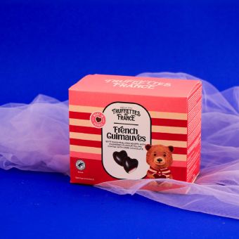Bezele TRUFFETTES DE FRANCE în formă inimă, zmeură, acoperite în ciocolată, 200g