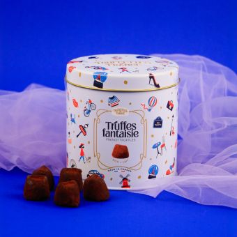 Trufe de ciocolată TRUFFETTES DE FRANCE, lapte, cutie metalică, 250g