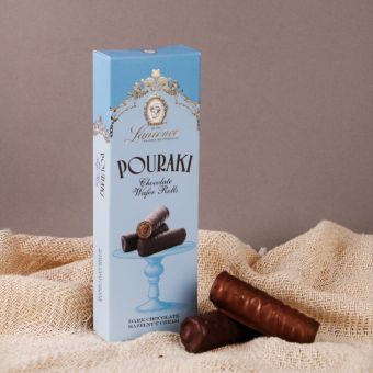 Pouraki cu ciocolata neagra si cu crema de alune 120gr, Laurence Chocolate